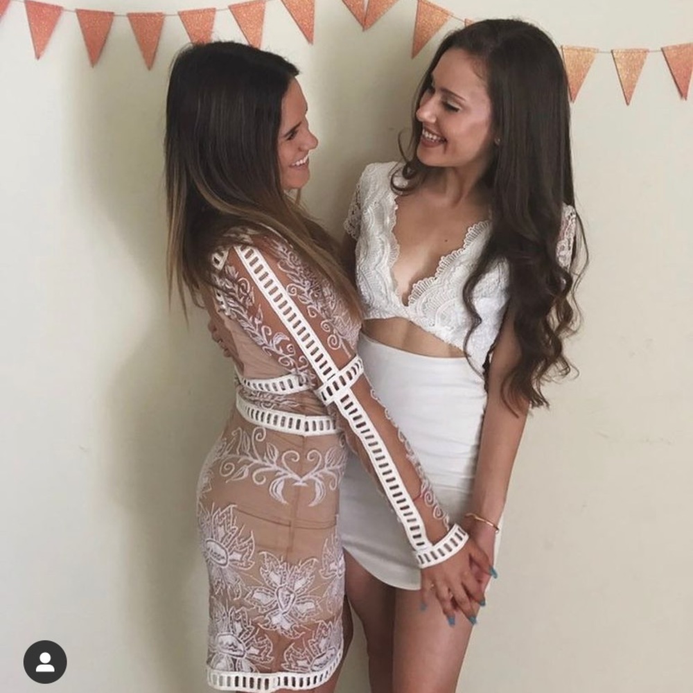 Selling the white dress on the right